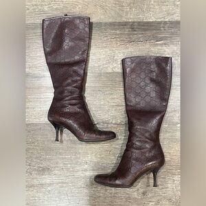 Ladies Brown Gucci Heeled Boots
